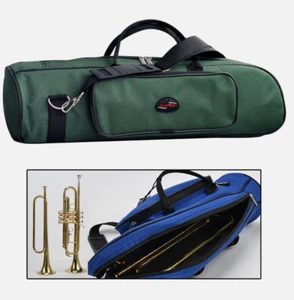 Concert Trumpet Carrying Case Waterproof Oxford Cloth Shoulder Strap Green - Picture 1 of 4