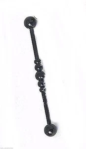 Industrial Ball Notch 14 Gauge 1-1/2" 6mm Balls Titanium Black IP Barbell  - Picture 1 of 3