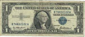 1957 1$ Silver Certificate - Blue Seal, Motto - IBP/RBA B76832102A - #13495 - Picture 1 of 2