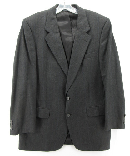 VINTAGE Burberrys cappotto sportivo uomo 44 grigio lana blazer gessato anni 90 USA Union *