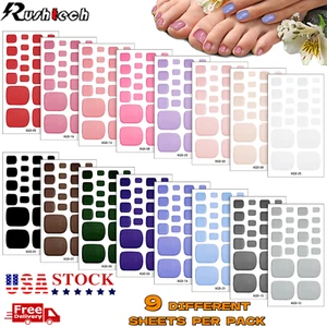 9Sheet French toenail Sticker 3D Self-Adhesive for Women DIY Nail Art Gel Polish - Picture 1 of 6