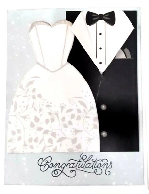 Tarjeta de felicitación de boda - FELICITACIONES NOVIO - Hecha a mano 5 x 7 OFERTA Foto 1 de 3