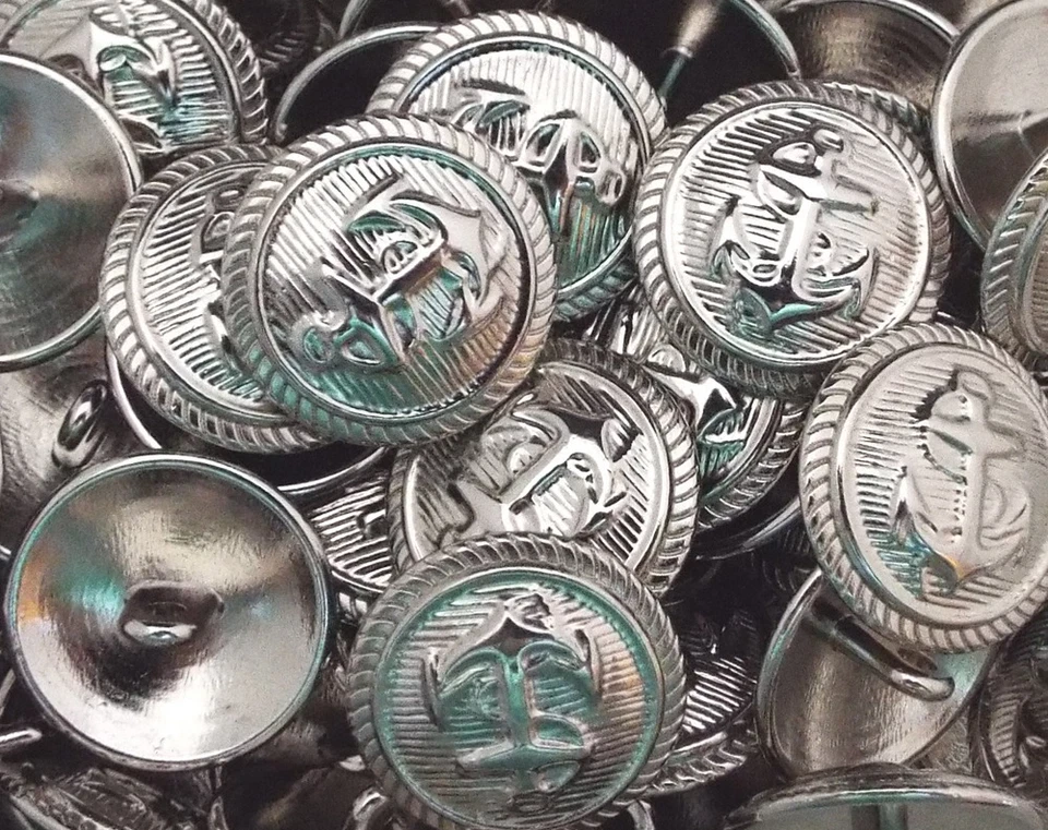 5 Knöpfe Anker silber 15 mm  - Bild 1 von 1