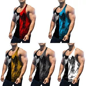 Men Workout Tank Top Gym Athletic Sports Vest Fitness Bodybuilding Muscle Shirt - Picture 1 of 18