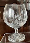 Vintage Brandy Cognac Snifter verre gravé 5 pouces de haut, roue à épingle design cristal EUC.