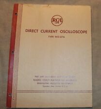 RCA DIRECT CURRENT OSCILLOSCOPE TYPE WO-27A  Instruction Parts Wiring MI-30027-A