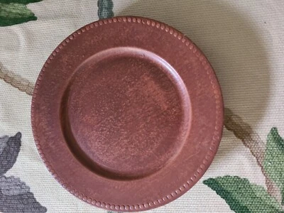 Lote 6 Platos Cargador Gibson Overseas Cuero Sintético Marrón Cena  Foto 1 de 4