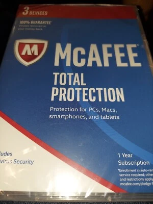 BRAND NEW  McAFEE Antivirus Total Protection 2017 (3 Devices) Factory Sealed, - Image 1 of 2