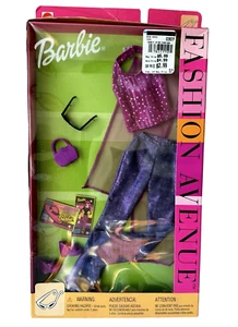 Juego de ropa Barbie moda avenida metro halter pantalones metálicos accesorios púrpuras - Imagen 1 de 12