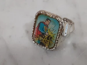 VTG SUPERMAN BREAKING ANVIL FLICKER RING VARI-VUE 1960S DC COMICS HTF - Picture 1 of 8