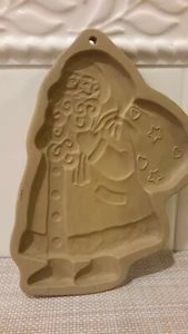 Borsa marrone vintage stampo biscotti arte Babbo Natale/borsa regalo 1989 Hill Design usata - Foto 1 di 4