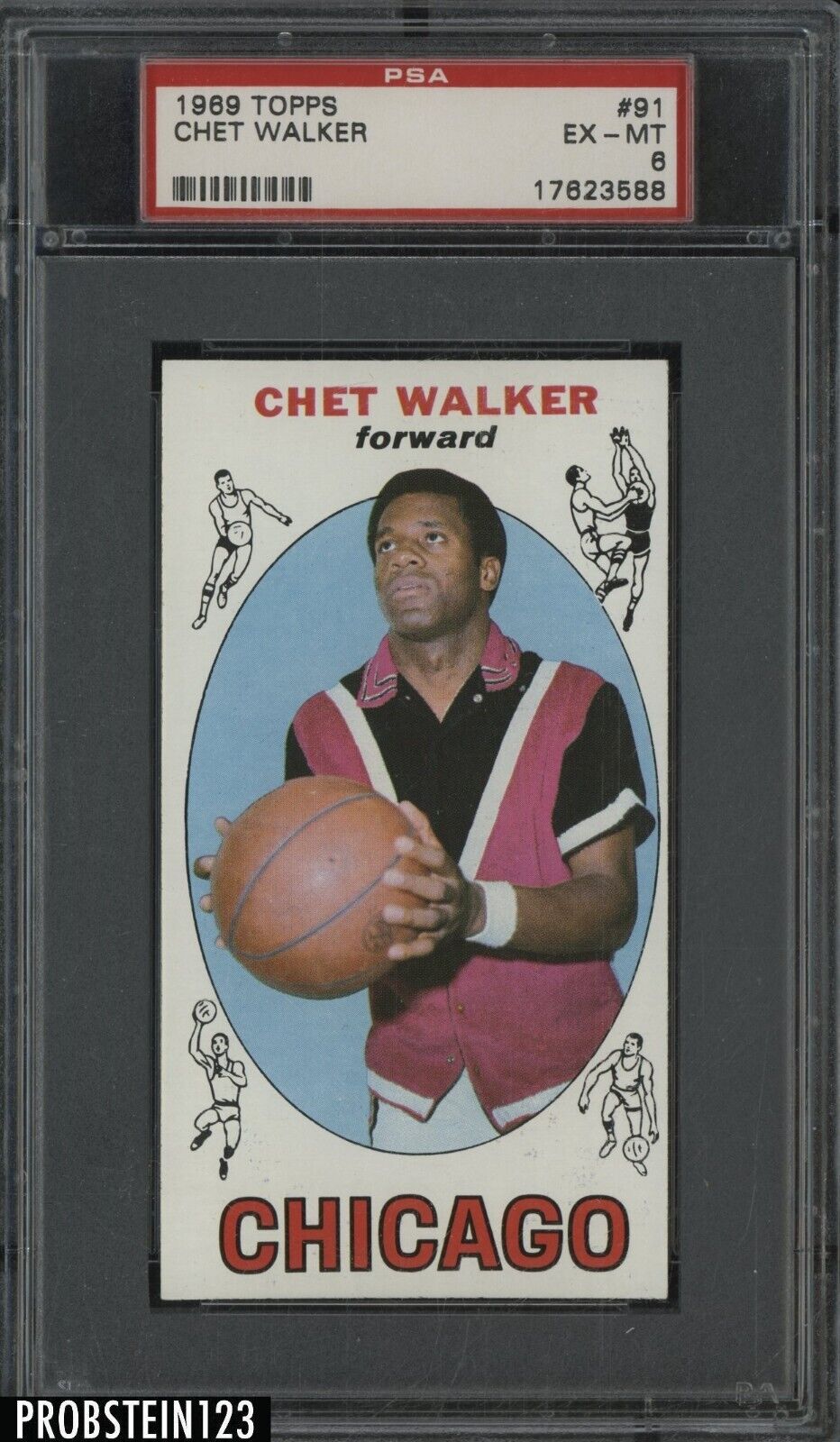 1969 Topps Basketball #91 Chet Walker Chicago Bulls RC Rookie PSA 6 EX-MT