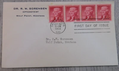 1st Day Issue Saint Louis MO 1954 Thomas Jefferson Vintage Stamp Envelope Cover - Image 1 of 4