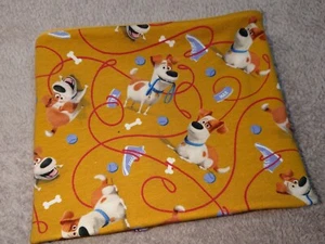 Schlupfschal Loop Halssocke Baby  Handmade Fleece gelb Senf dogs - Bild 1 von 3