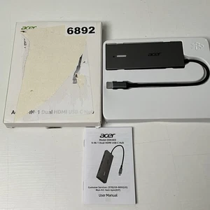 Acer 9 in 1 USB C Hub Dual HDMI Adapter 4K with USB 3.0 SD TF PD for Laptop PC - Picture 1 of 7