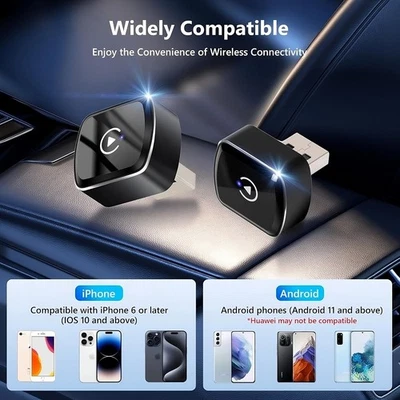 Adattatore Wireless CarPlay Android Auto Universale Usb C 2in1 Plug&Play Iphone - Immagine 1 di 4