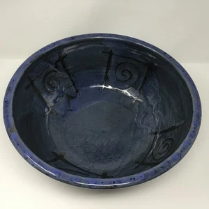 Blue Ceramic Serving XL Bowl ” by Eric Christiansen STONEWARE Pottery Utah 2011 - Picture 1 of 3