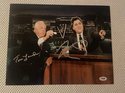 Jay Leno And Tommy Lasorda Autographed 11x14 Photo PSA COA - Tonight Show - Image 1 of 3