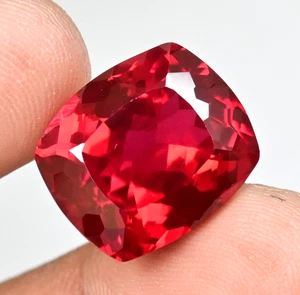 25.20 Ct Flawless Natural Mozambique Blood Red Ruby Certified Cushion Gemstone - Picture 1 of 7