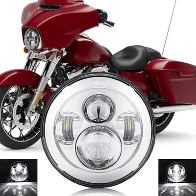 Chrome 7'' LED Headlight Hi-Lo For Harley Davidson Electra Glide Ultra Classic - Image 1 of 4