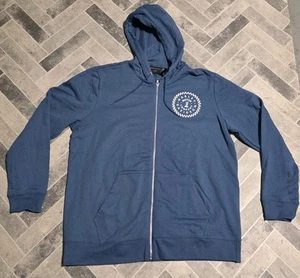 New Indigo Harley-Davidson Motors Men's Club Crew Zip-Up Fleece Hoodie Size XL - Picture 1 of 9
