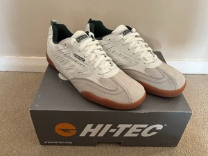 Zapatos Clásicos Hi-Tec Squash Entrenadores Cuero Blanco Para Hombre Talla UK 8 - NUEVOS EN CAJA - Imagen 1 de 17