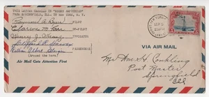 US 1929 ESSEX AMPHIBIAN FLIGHT COVER AUTOGRAPHED BY CREW SC C11 NY - SPRINGFIELD - Picture 1 of 2