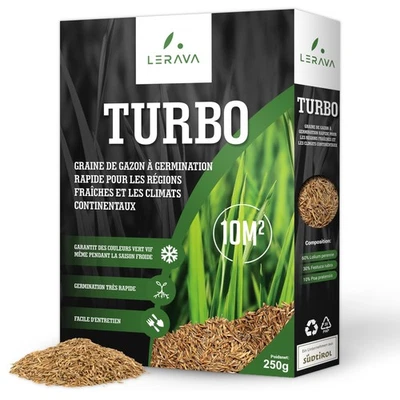 ® Turbo gazon à semer pousse rapide - 10m² - pelouse à semer pour ombre et zo... - Imagen 1 de 4