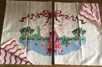 Cath Kidston Christmas Sky & Ric Rac Stripe 2 Housewife Pillowcases Percale New - Image 1 of 4