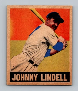 Tarjeta de béisbol vintage Leaf #82 Johnny Lindell 1948 baja calidad (cinta) - Imagen 1 de 2
