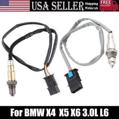 2pcs Up+Downstream Oxygen Sensor For 2014-2019 BMW X4 X5 X6 435i 640i M2 3.0L - Image 1 of 4
