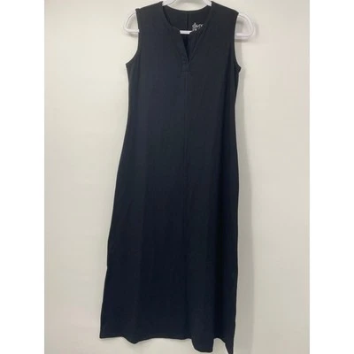 Maxi Vestido Denim & Co Para Mujer Negro Perfecto Jersey Pequeño Sin Mangas NUEVO XXSP Foto 1 de 4