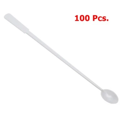 100x Spoon Mini Micro Stir Stirrer Coffee Tea Plastic Party Tableware Kitchen  - Image 1 of 3