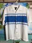 Maluku Mens The Spice Islands Short Sleeve Shirt Size M Blue And White