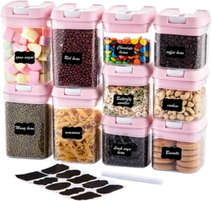 Airtight Food Storage Container Set-10 Piece BPA Free Clear Plastic Cereal - Picture 1 of 12