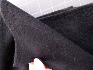 2+ yd Vintage FULLED Black WOOL FABRIC Woven Twill Thick for Coats Cloaks Capes - Picture 1 of 4