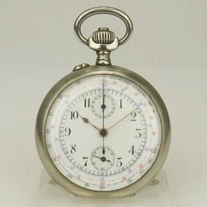 WORKING! High-Grade Chronograph Pocket Watch Men's no fusee duplex no repeater - Picture 1 of 10