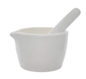 Porcelain Mortar & Pestle Set, 5oz (150ml) - Heavy Duty - Unglazed Grinding S... - Picture 1 of 12