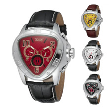 JARAGAR Mechanical Automatic Geometric Watch Leather Sports Men Triangle Watches