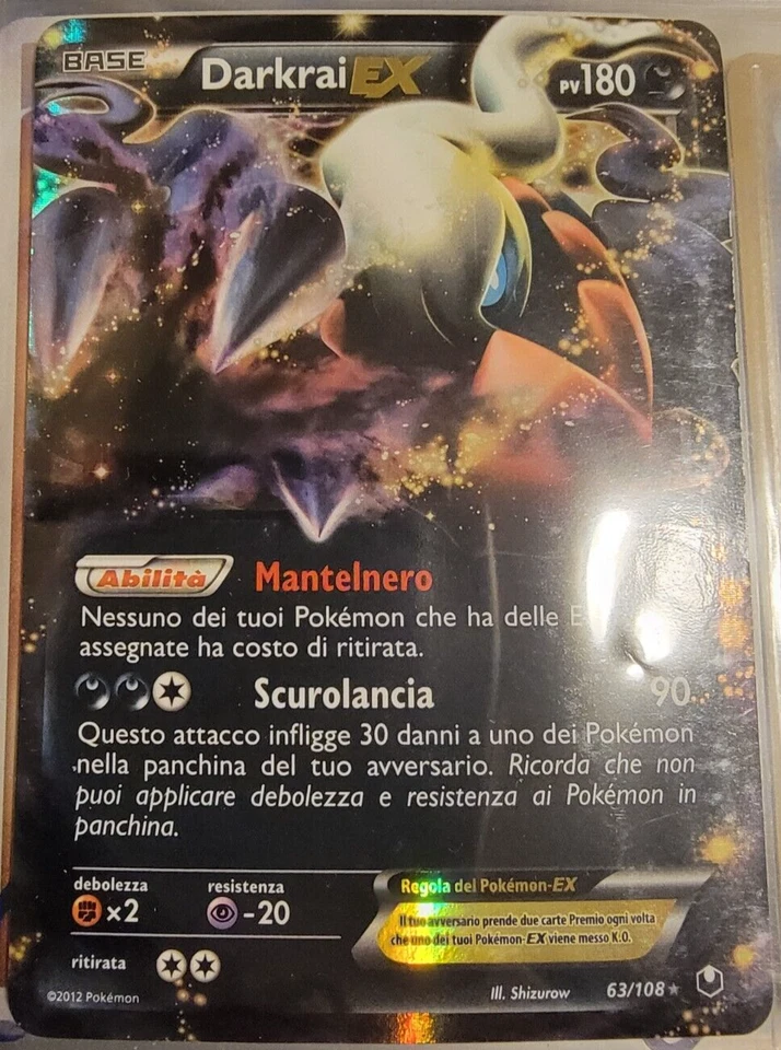 ITALIAN Holo Foil Darkrai EX # 63/108 Dark Explorers Pokemon Trading Cards LP - Image 1 of 1