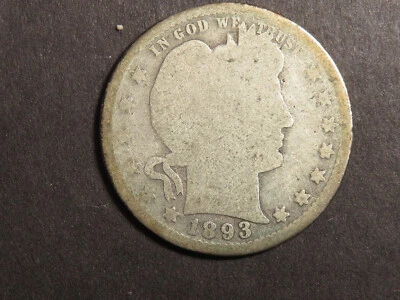 1893-P Barber Quarter, Good, Very Lightly Cleaned - Image 1 of 2