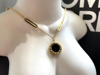 Collar de oro reversible de 14k, ópalo y ónix negro Foto 1 de 2