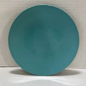 Lindt Stymeist Satin Smooth Turquoise Blue 8 1/8" Round SALAD PLATE, Vintage - Picture 1 of 3
