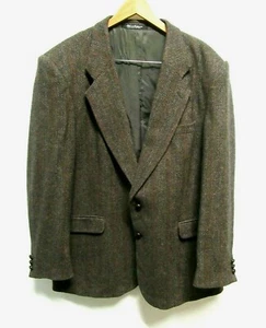 Vtg Deansgate for S&K Brown Tweed Herringbone Men's 46L 50% Wool 50% Lambs Wool - Picture 1 of 8