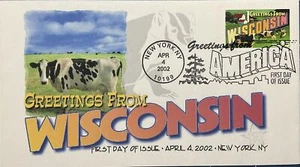 FPMG 3609 Greetings Wisconsin Cow NYC - Picture 1 of 1