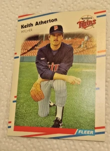 1988 Fleer Keith Atherton Karte Nummer 1 Minnesota Twins Pitcher - Bild 1 von 2