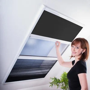 2in1 Kombi Dachfenster Plissee Sonnenschutz Fliegengitter Kombiplissee 110x160cm - Bild 1 von 18