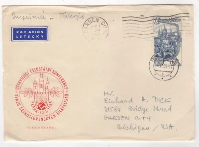 4 de junio de 1965. Correo aéreo. Praga a Garden City, EE. UU. Foto 1 de 2