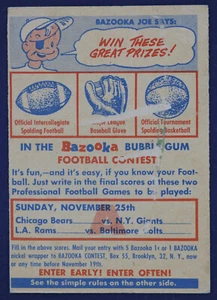 1956 Topps #C1 Contest Card 1 November 25th GD - Picture 1 of 2