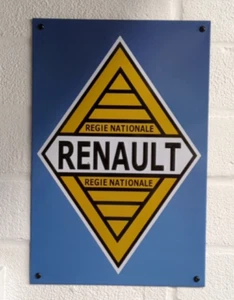 Letrero de hojalata francés Renault Regie Nationale en relieve 20 x 30 cm - Imagen 1 de 3